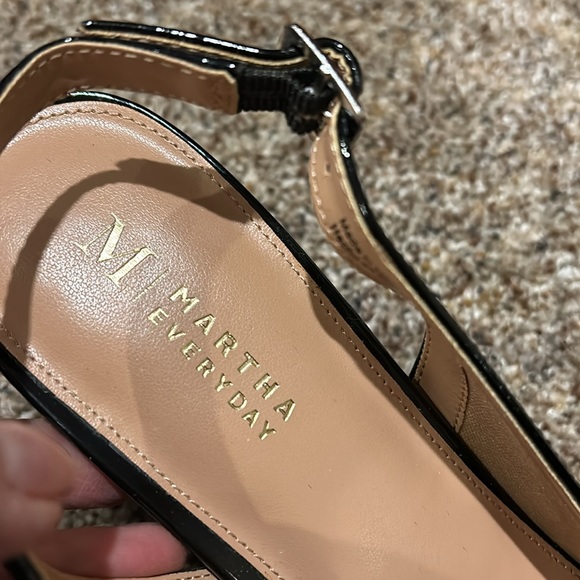 Slingback black patent look heels Martha Everyday size 9-1/2 - Picture 3 of 7